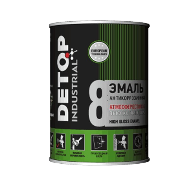 Detop RAL-7024 DETOP №8 - Weather-resistant high-gloss enamel - Graphite gray, 0.75l DTI-P87024 – buy in Saint Petersburg | carpaint.kz
