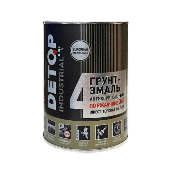 RAL-1005 DETOP №4 - Грунт-эмаль по ржавчине 3 в 1 - Желтая, 0.75л DTI-P07785 – купить в Санкт-Петербурге | Detop | carpaint.kz