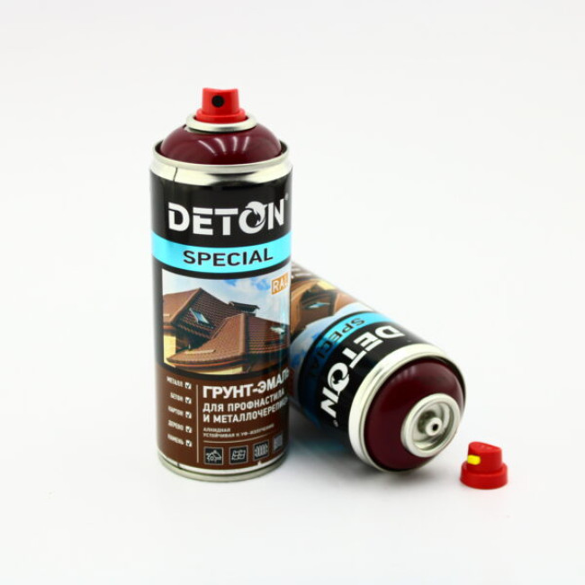 Deton RAL 3005 DETON SPECIAL - 金属瓷砖搪瓷底漆 - 红酒 - 气雾剂，520 毫升 DTN-A07290 图片 – 圣彼得堡 | carpaint.kz