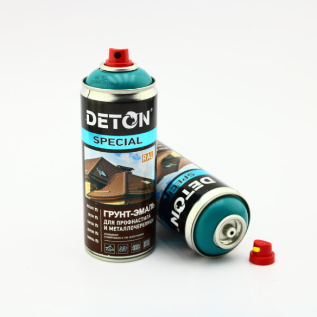 Deton RAL 5021 DETON SPECIAL - 金属瓷砖瓷釉底漆 - 水蓝色 - 气雾剂，520 毫升 DTN-A07362 图片 – 圣彼得堡 | carpaint.kz