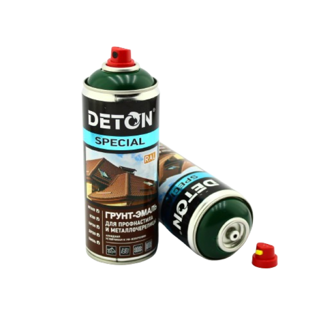 Deton RAL 6005 DETON SPECIAL - 金属瓷砖瓷釉底漆 - 苔藓绿 - 气雾剂，520 毫升 DTN-A07289 图片 – 圣彼得堡 | carpaint.kz