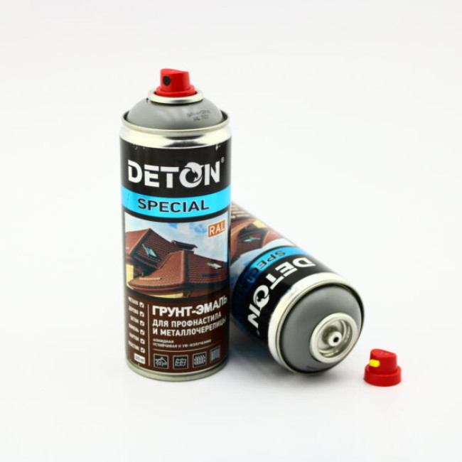Deton RAL 7037 DETON SPECIAL - Primer-enamel for metal tiles - Dusty gray - Aerosol, 520 ml DTN-A07321 – buy in Saint Petersburg | carpaint.kz