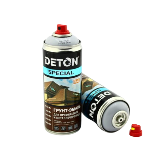 Deton RAL 7040 DETON SPECIAL - 金属瓷砖瓷漆底漆 - 灰色窗户 - 气雾剂，520 毫升 DTN-A07292 图片 – 圣彼得堡 | carpaint.kz