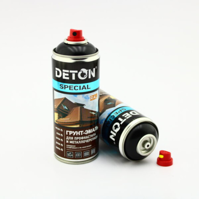 Deton RAL 9005 DETON SPECIAL - 金属瓷砖瓷漆底漆 - 黑色 - 气雾剂，520 毫升 DTN-A07293 图片 – 圣彼得堡 | carpaint.kz