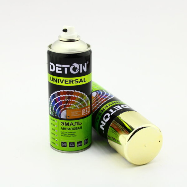 Deton Universal U9020 Aerosol paint Deton Universal color Gold, glossy, acrylic, 520 ml Deton  – buy in Saint Petersburg | carpaint.kz
