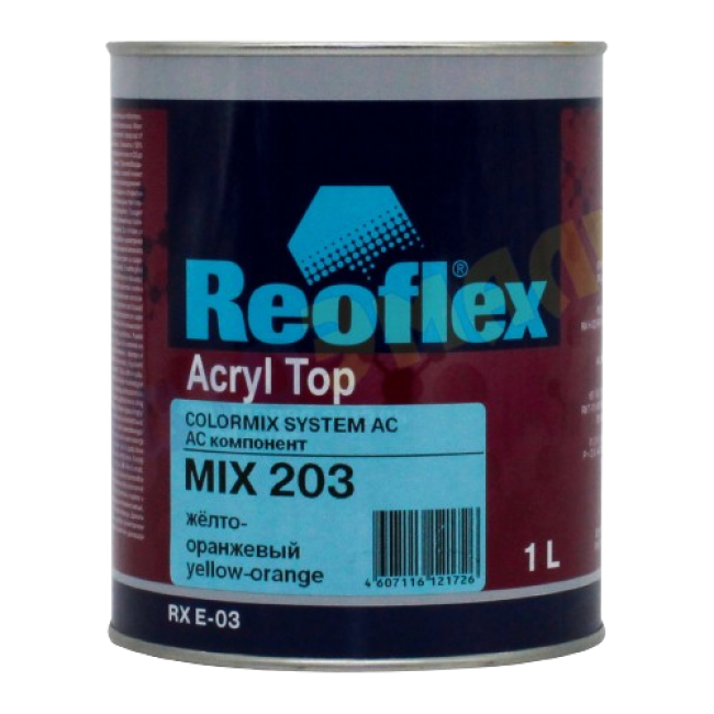203 MIX Акриловая эмаль 4+1, Желто-оранжевая, 1л RX E-03-203-1000 – купить в Санкт-Петербурге | Reoflex | carpaint.kz
