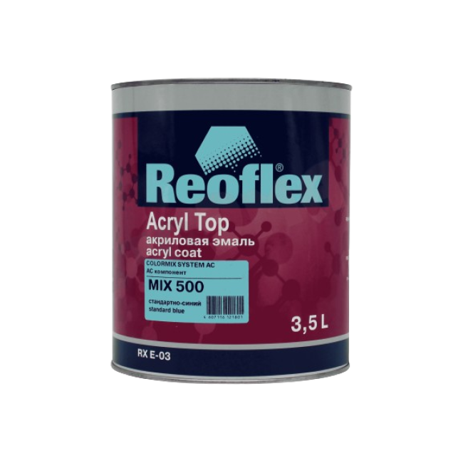 500 MIX Акриловая эмаль 4+1, Стандартно-синяя, 3.5л RX E-03-500-3500 – купить в Санкт-Петербурге | Reoflex | carpaint.kz