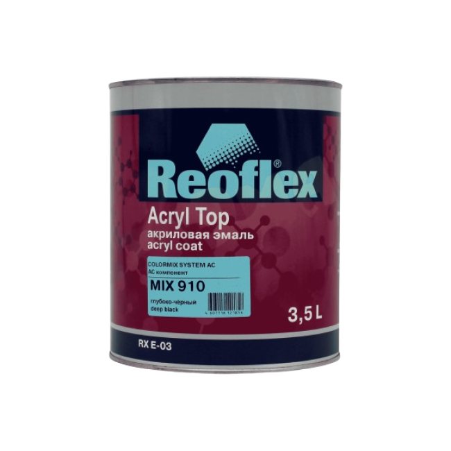 Reoflex 910 MIX Acrylic enamel 4+1, Deep black, 3.5l RX E-03-910-3500 – buy in Saint Petersburg | carpaint.kz