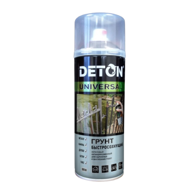 Акрилді праймер DETON UNIVERSAL - Сұр түсті, тез кебетін, аэрозоль 520 мл DTN-A07642 – Санкт-Петербургте сатып алу | Deton | carpaint.kz