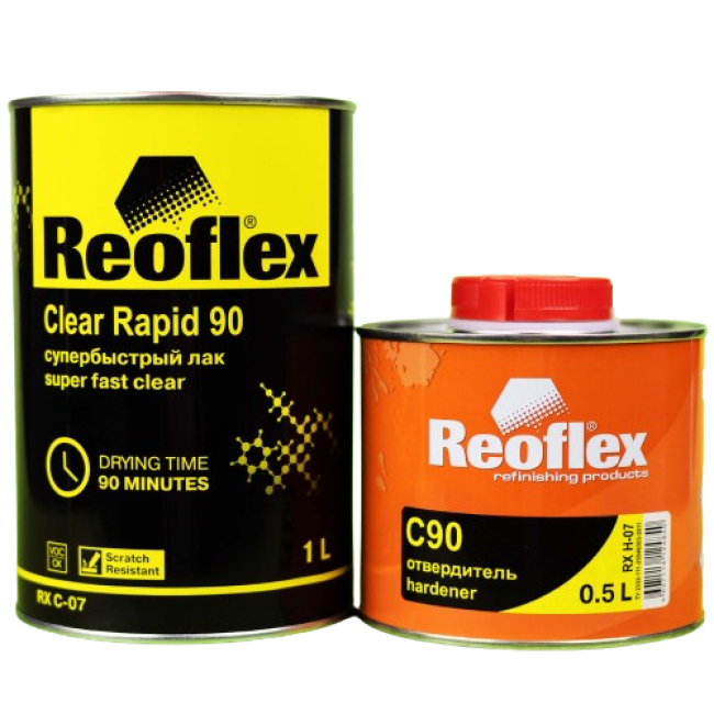 Reoflex Лак UHS Акриловый Супербыстрый + Отвердитель UHS, 1л + 0,5л RX C-07-1000 + RX H-07-500 – купить в Санкт-Петербурге | Reoflex | carpaint.kz