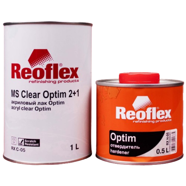 Reoflex Reoflex 清漆 2K MS Clear Optim 2:1 丙烯酸 + 固化剂 MS，1l + 0.5l RX C-05-1000 + RX H-05-500 图片 – 圣彼得堡 | carpaint.kz