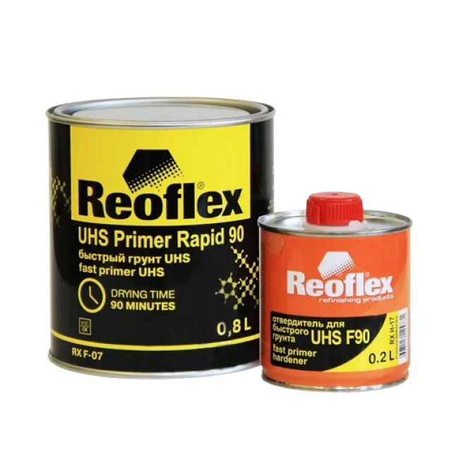 Reoflex 2K Primer UHS акрил 4+1 қара + қатайтқыш, 0,8л+0,2л RX F-07(В)-800 + RX H-17-200 – Санкт-Петербургте сатып алу | Reoflex | carpaint.kz