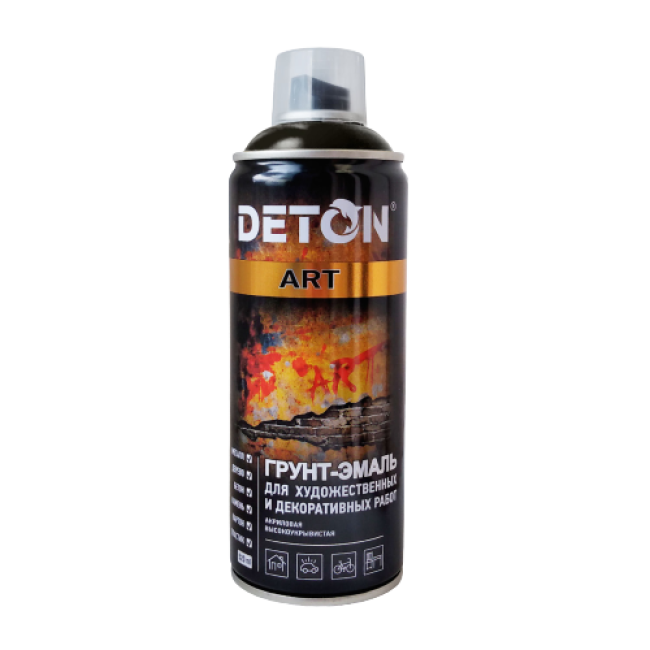DETON ART - Грунт-эмаль - Черная глянцевая - Аэрозоль, 520 мл DTN-A70688 – купить в Санкт-Петербурге | Deton | carpaint.kz