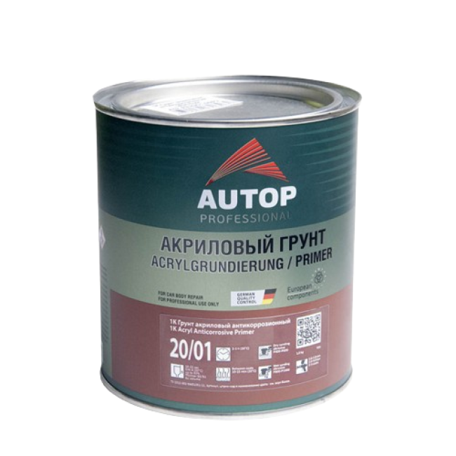 AUTOP 20/01 - Грунт антикоррозионный акриловый - Черный - Банка, 1кг ATP-PR20/01-08/P2 – купить в Санкт-Петербурге | Autop | carpaint.kz