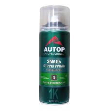 AUTOP №4 - Эмаль структурная для пластика - Серая мелкая - Аэрозоль, 520 мл