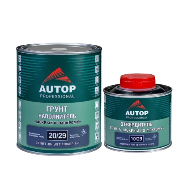 Autop AUTOP 20/29 - 2K Primer-filler wet on wet 3+1 - gray, set with hardener ATP-PR20/29-1/P3 + ATP-HR10/29-033 – buy in Saint Petersburg | carpaint.kz