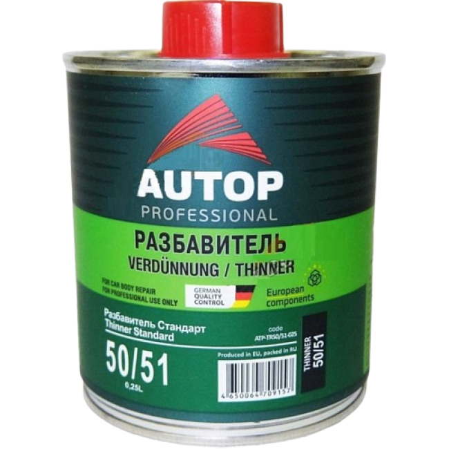 AUTOP 50/51 - еріткіш Стандартты акрил - банка, 0,25л ATP-TR50/51-025 – Санкт-Петербургте сатып алу | Autop | carpaint.kz